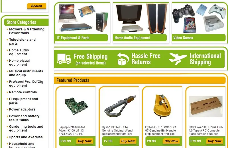 eBay custom category page
