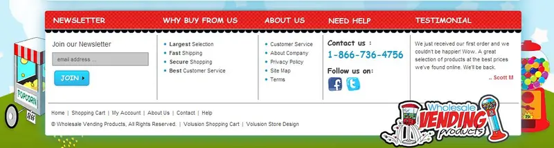 Custom Volusion Store Footer