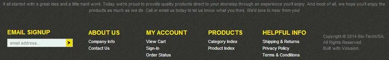 Custom Volusion Store Footer