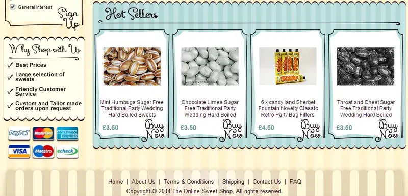 Custom UK eBay Store Footer