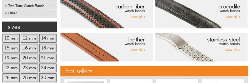 eBay custom category page