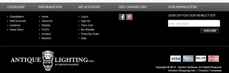 Custom Volusion Store Footer