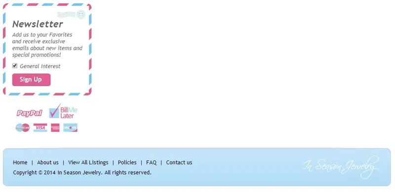 Custom eBay Store Footer