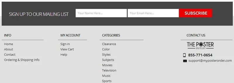 Custom Bigcommerce Store Footer