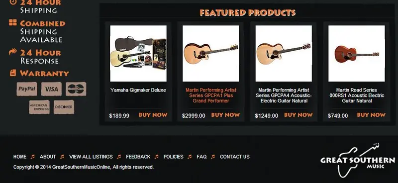 Custom eBay Store Footer