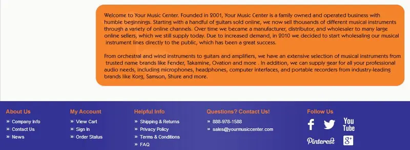Custom Volusion Store Footer