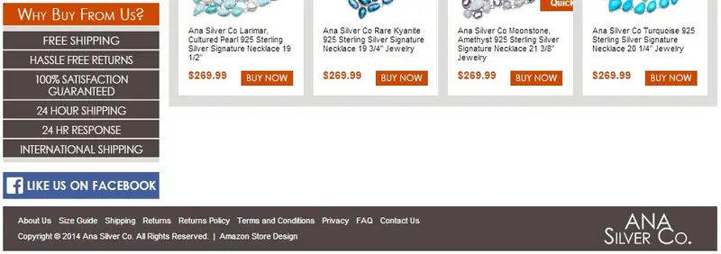 Custom Amazon Store Footer
