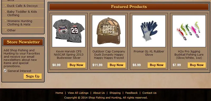 Custom eBay Store Footer