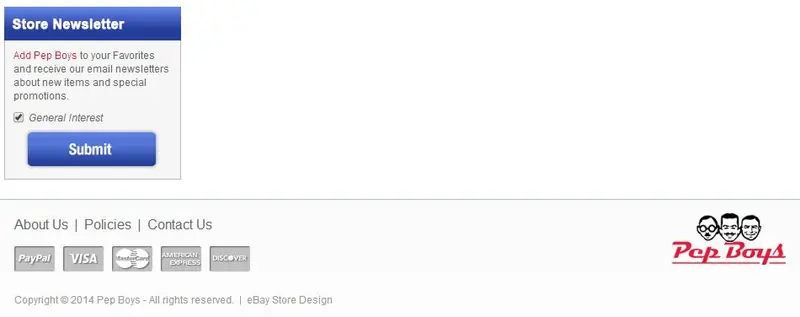 Custom eBay Store Footer