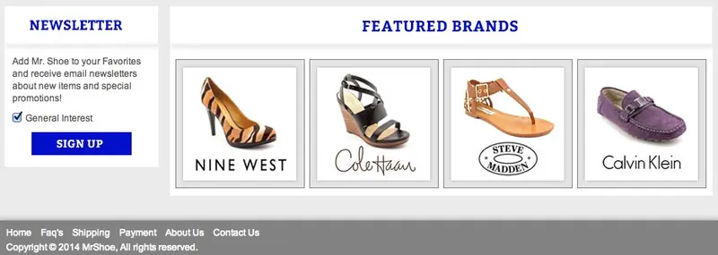 Custom eBay Store Footer