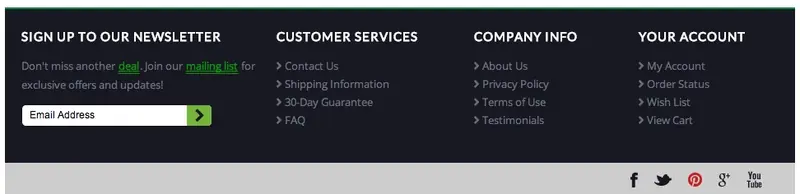 Custom BigCommerce Store Footer