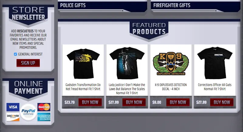 Rescue Tees eBay store design