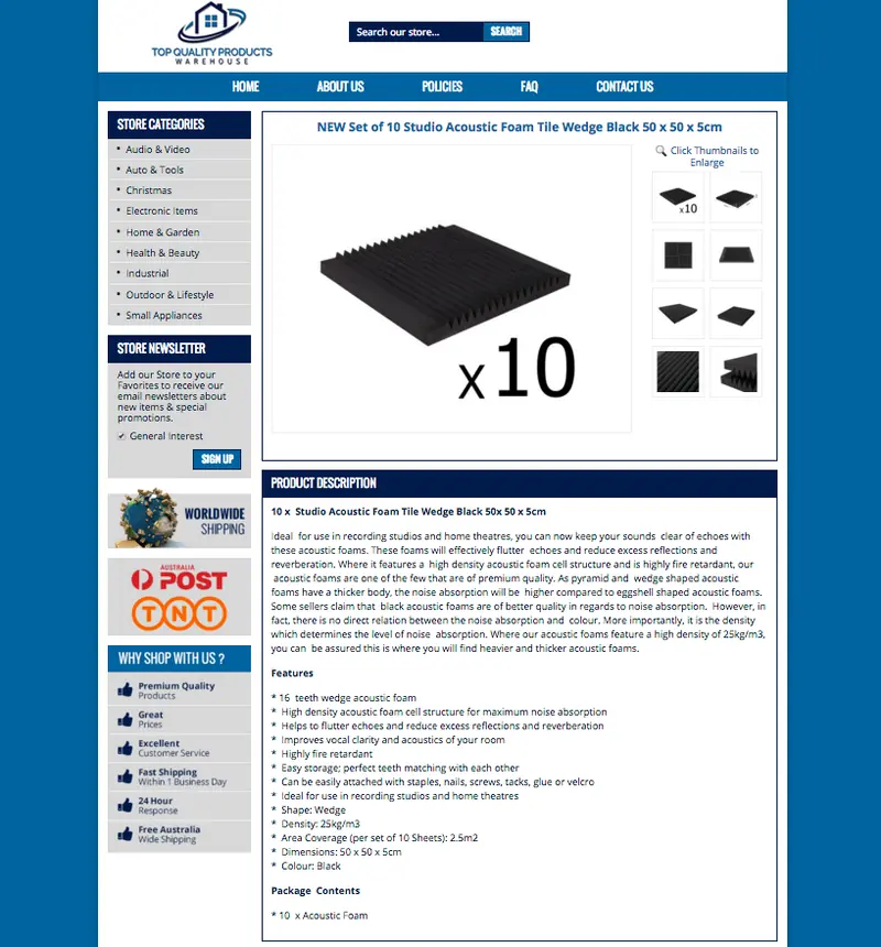 Custom eBay listing pages