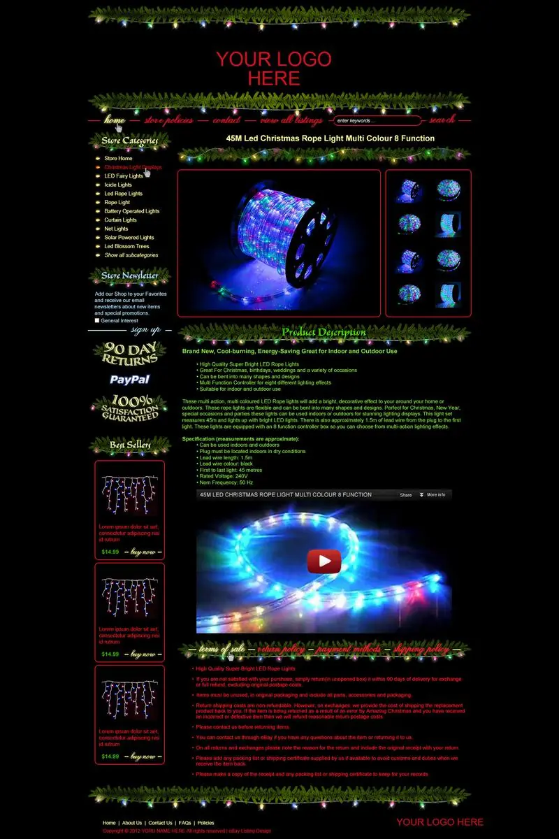 Wikivee premade eBay listing template #1410 for home & garden