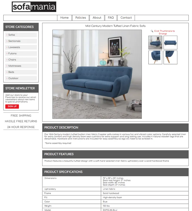 EBay listing description template