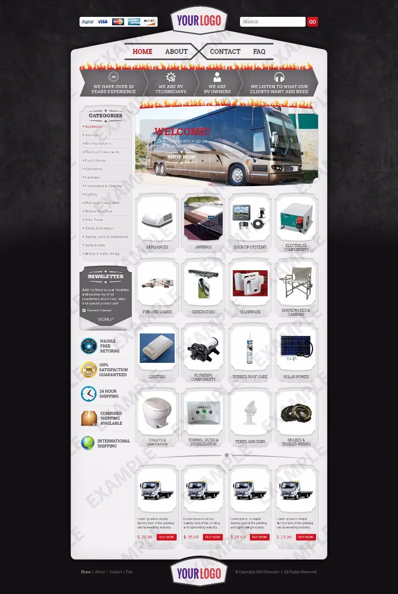 Wordcube premade eBay store design #1233 for automotive