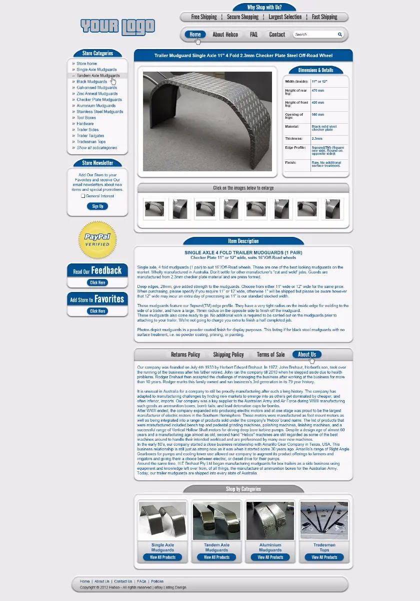 Twitterbuzz premade eBay listing template #1339 for automotive