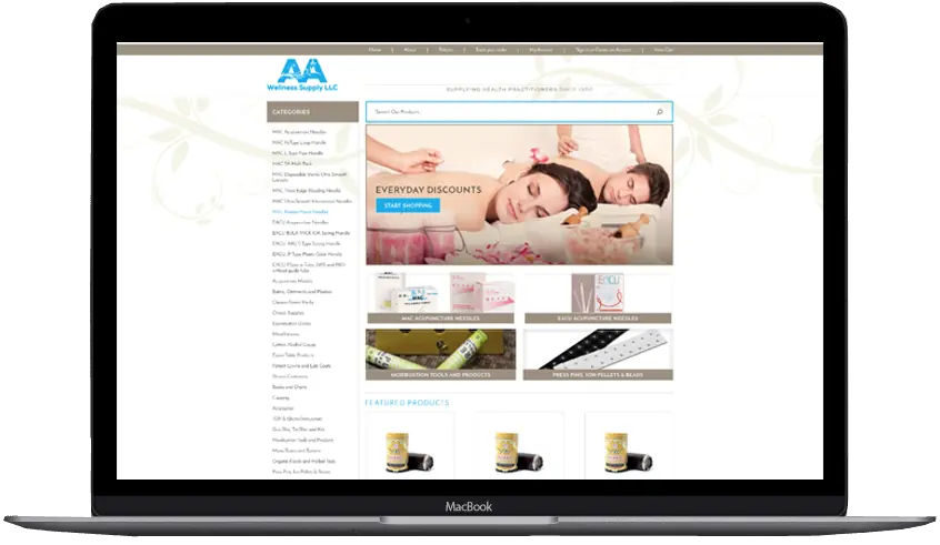 AA Wellness Supply online store design