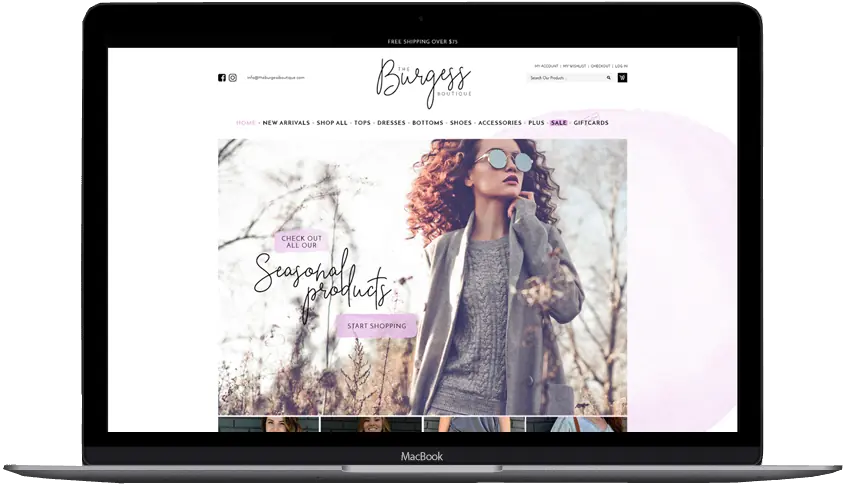 The Burgess Boutique — Shopify store designed by OC Designs