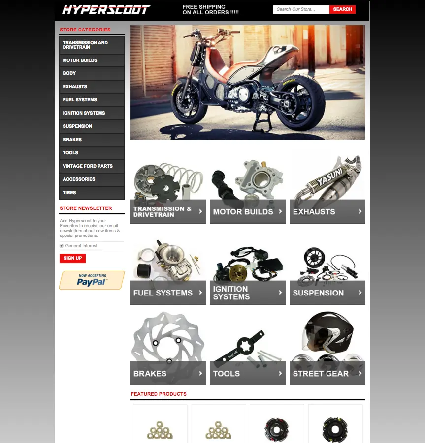 Hyperscoots new eBay storefront design