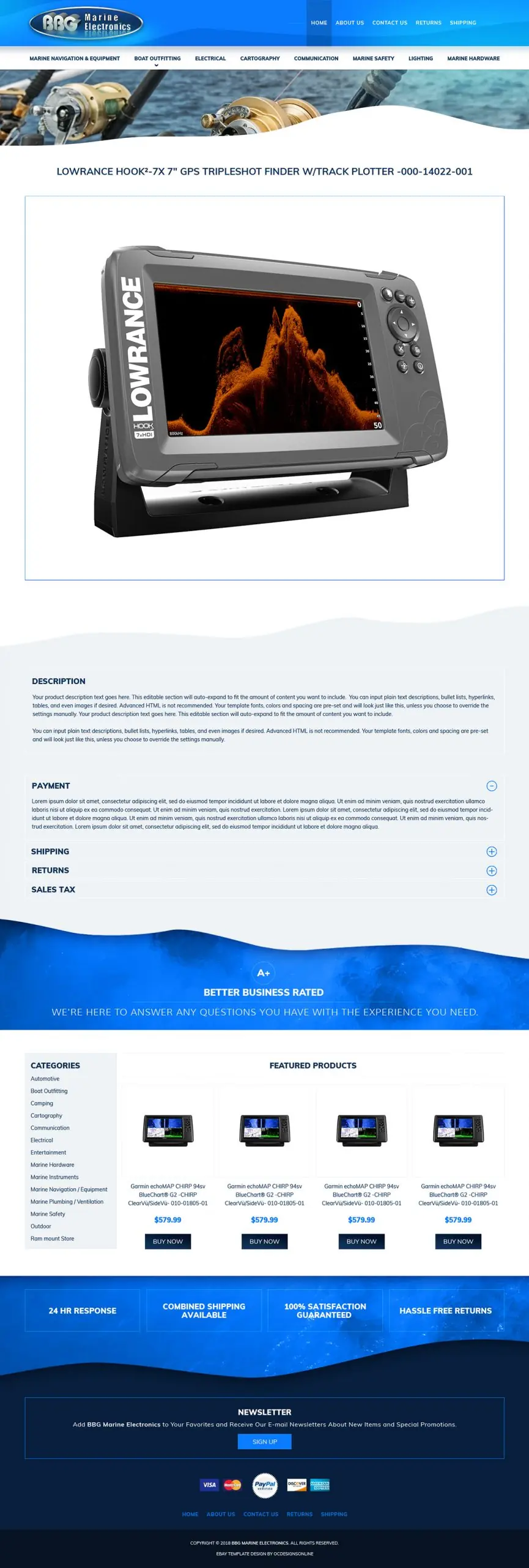 BBG Marine online store design