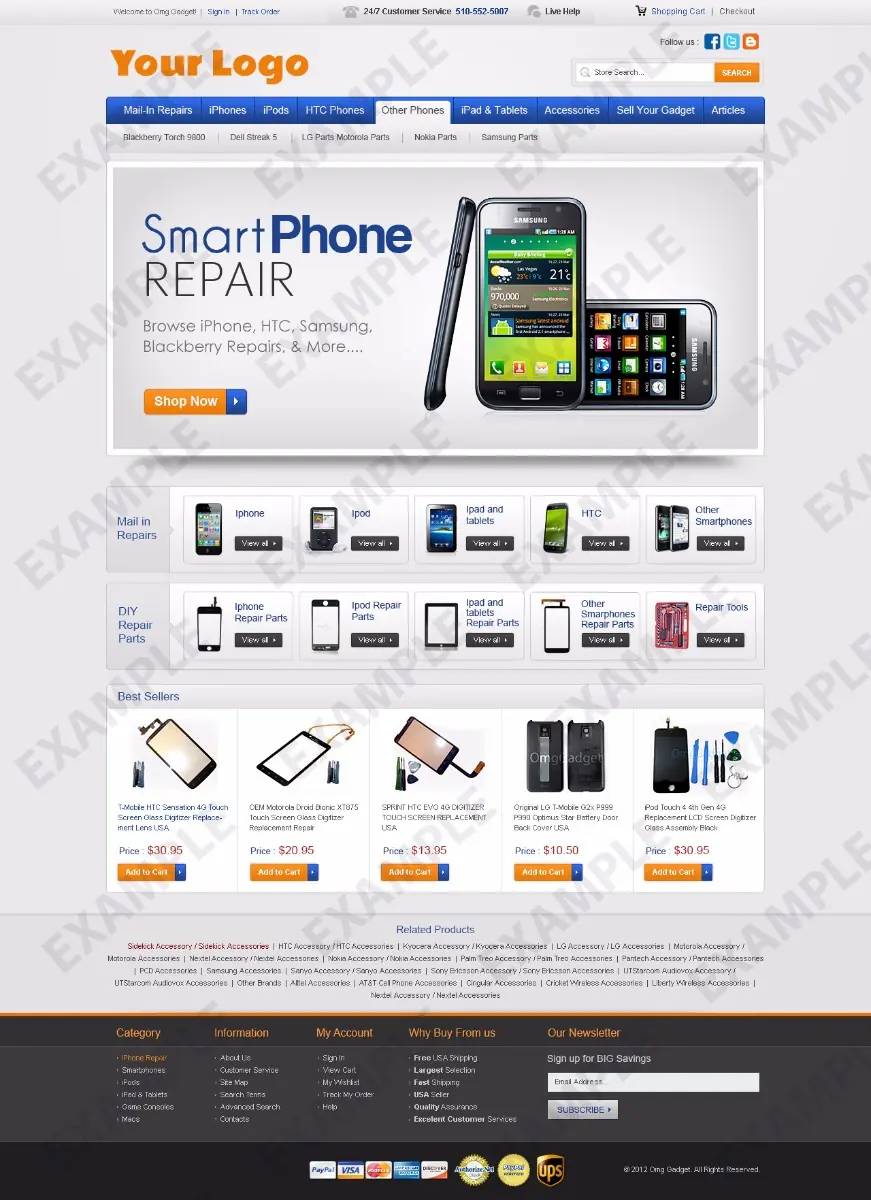 Innofire premade eBay store design #1319 for cell phones