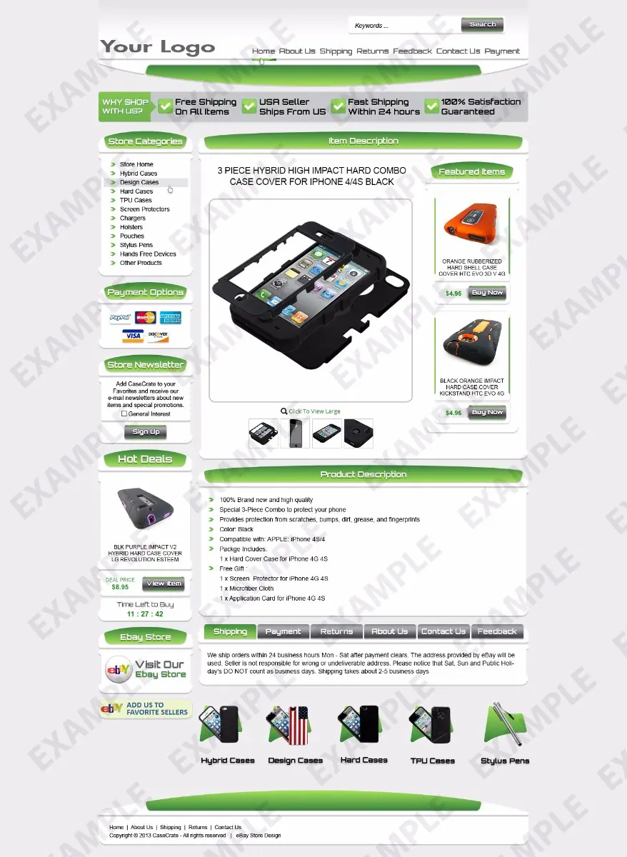 Cogideo listing template #1267 — premade eBay design preview