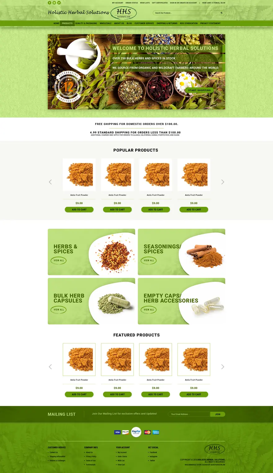Holis Herb: BigCommerce by OC Designs Online