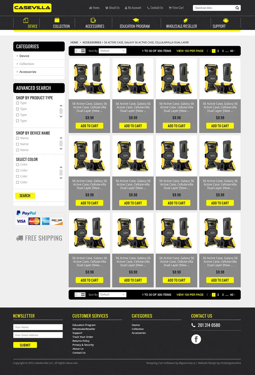 Online store design by OC Designs: Casevilla