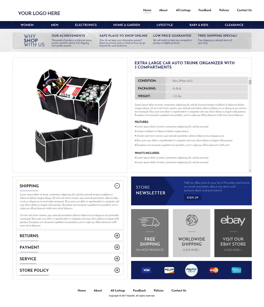 Gearblu STARTER: eBay listing templates by OC Designs Online