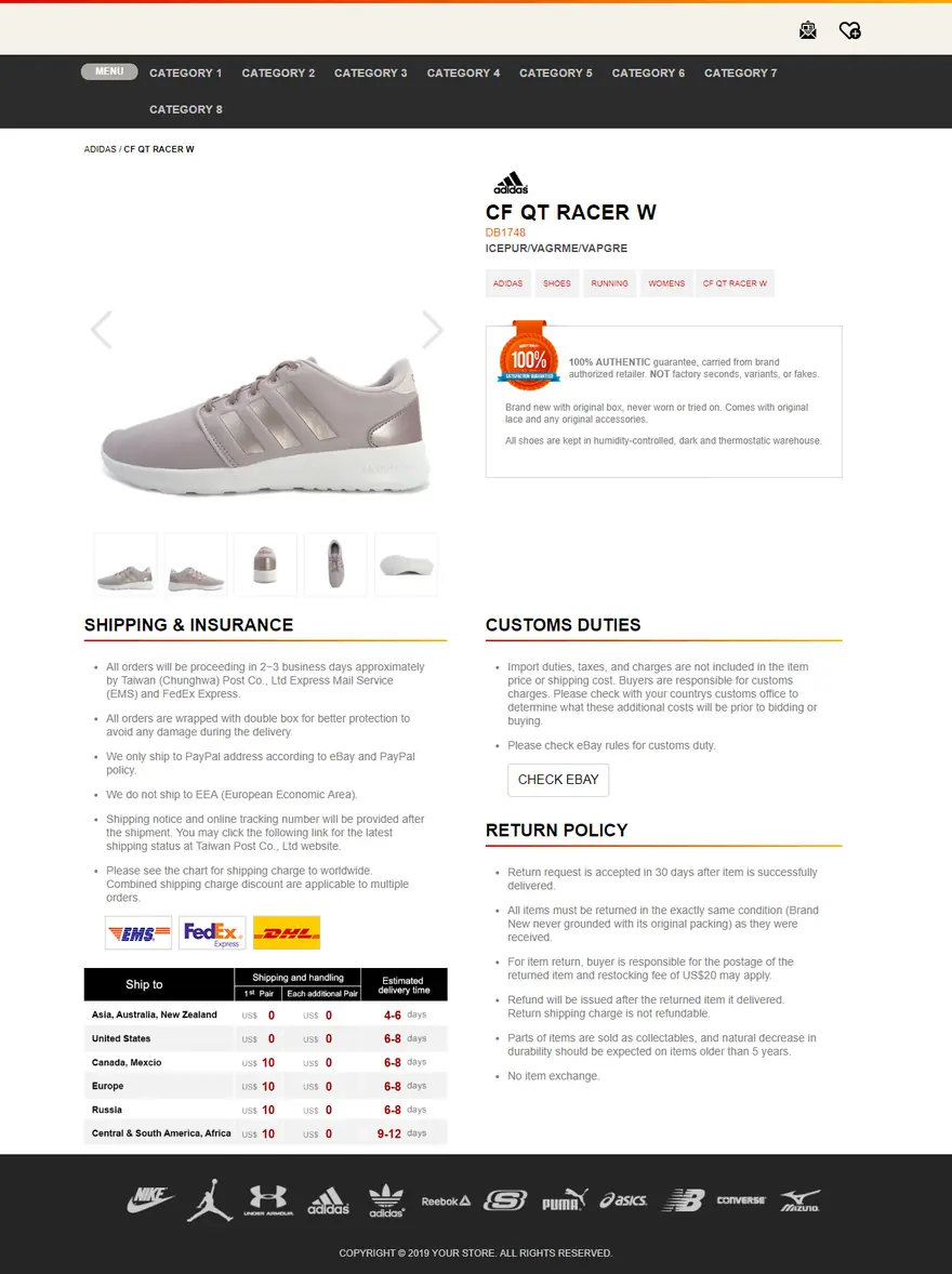 Shoesnmore STARTER: eBay listing templates by OC Designs Online