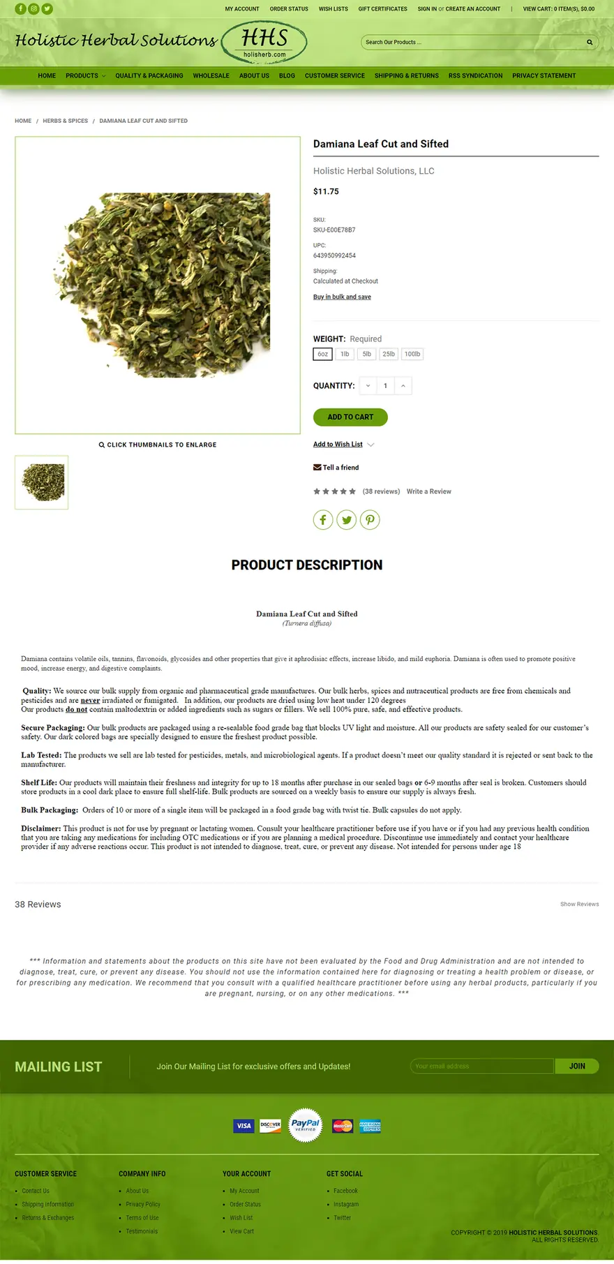 Holis Herb online store design