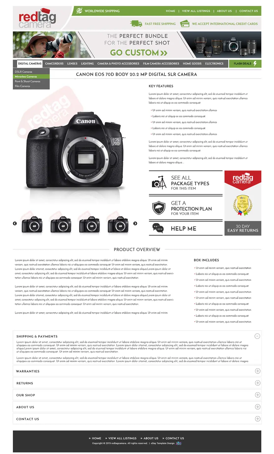 Redtag Camera: eBay listing templates by OC Designs Online