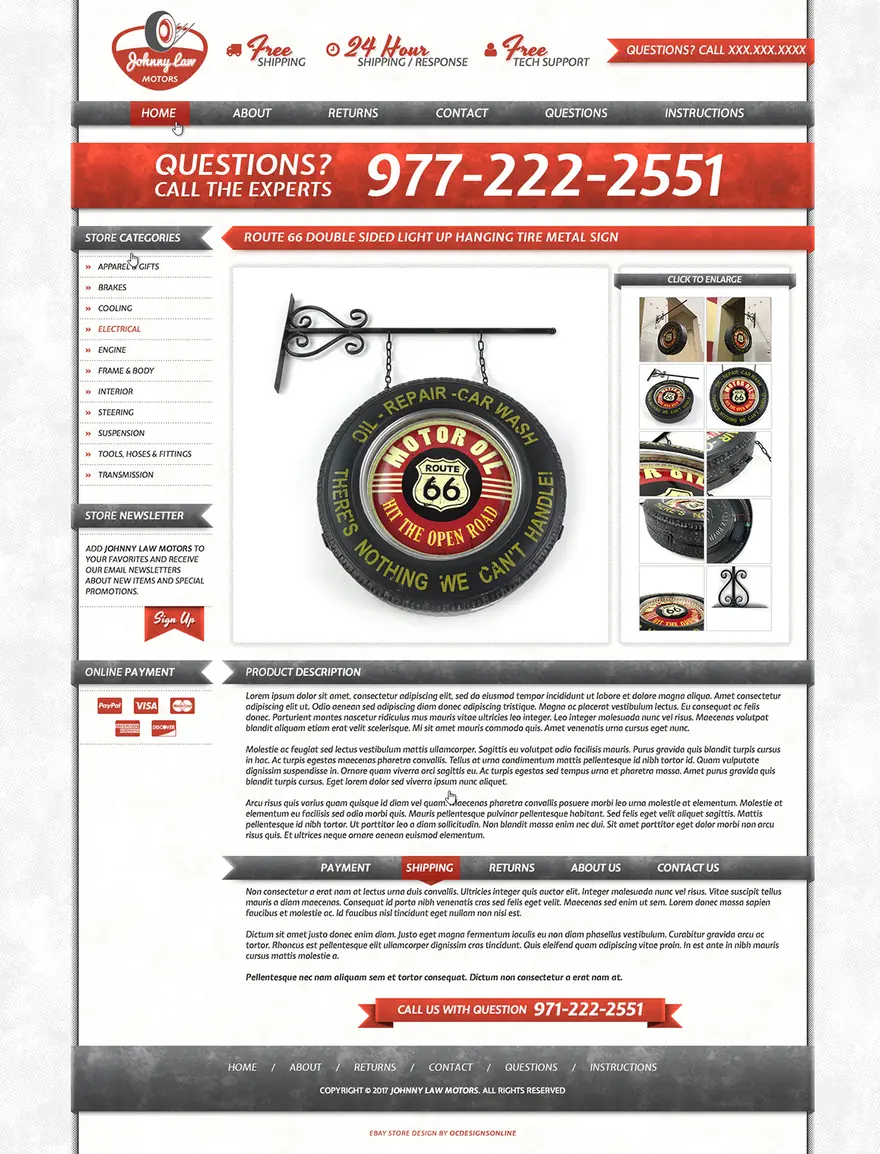 Johnny Law Motors: eBay listing templates by OC Designs Online