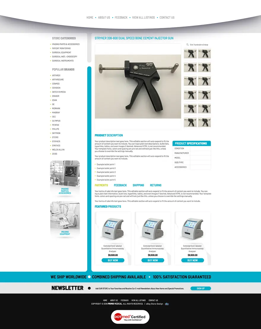 Primis Medical: eBay listing templates by OC Designs Online