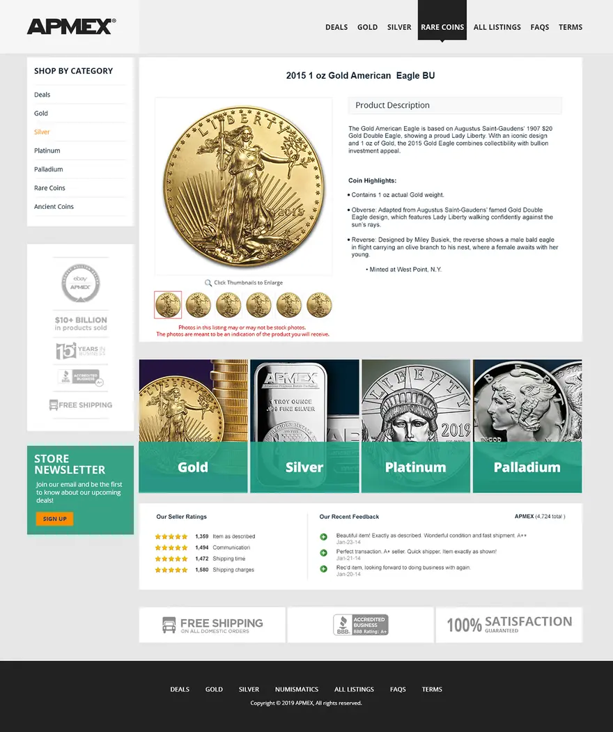 Apmex eBay listing template