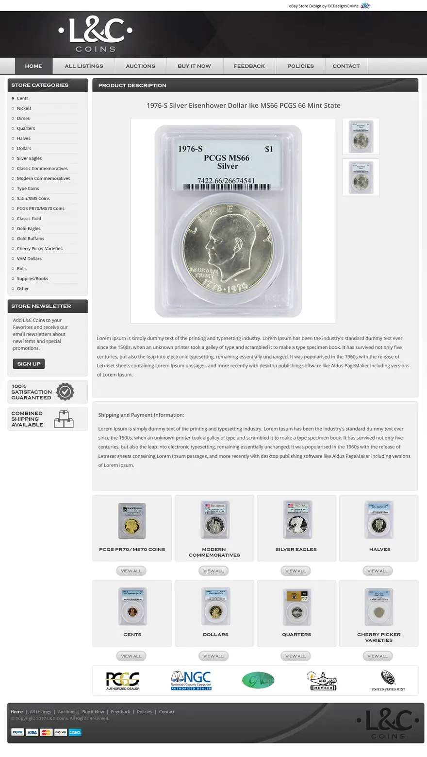 LC Coins eBay listing template