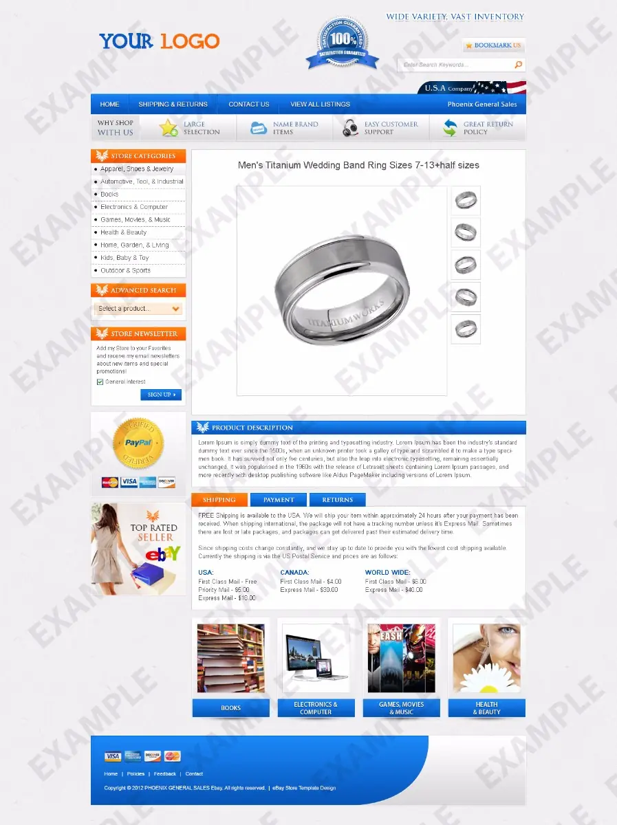 Jando listing template #1202 — premade eBay design preview