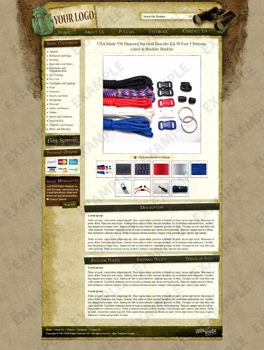 Fanyx listing template #1219 — premade eBay design preview