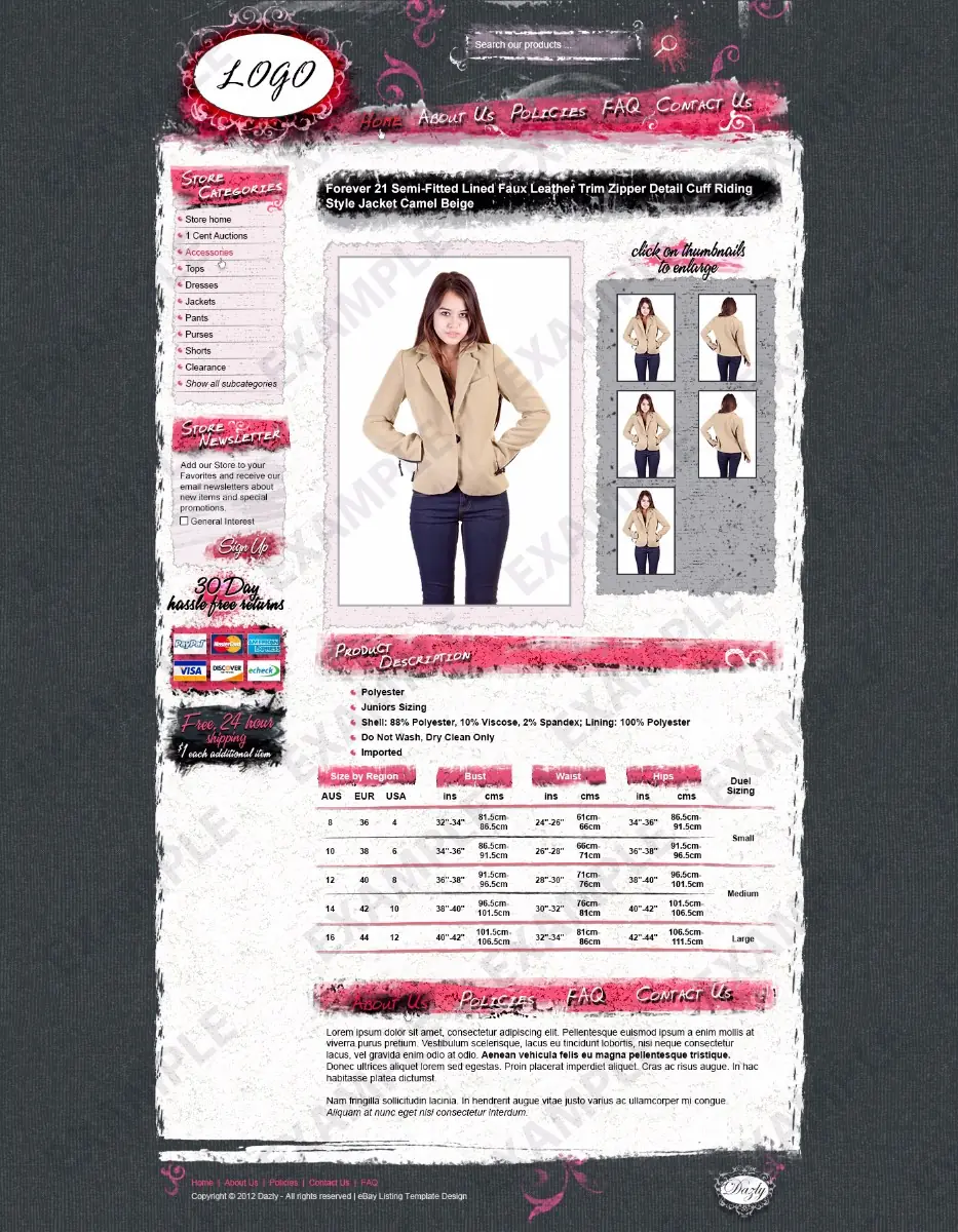 Abatz listing template #1238 — premade eBay design preview
