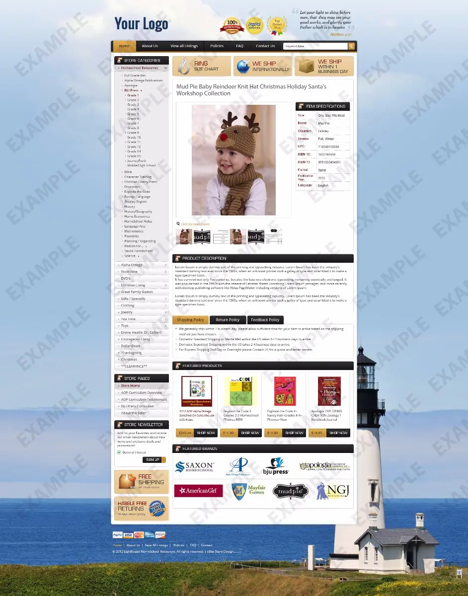 Mita listing template #1289 — premade eBay design preview