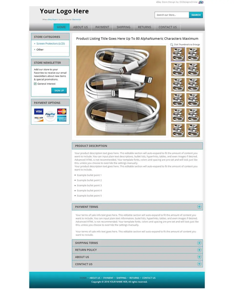 Trumba premade eBay listing template #1413 for any industry