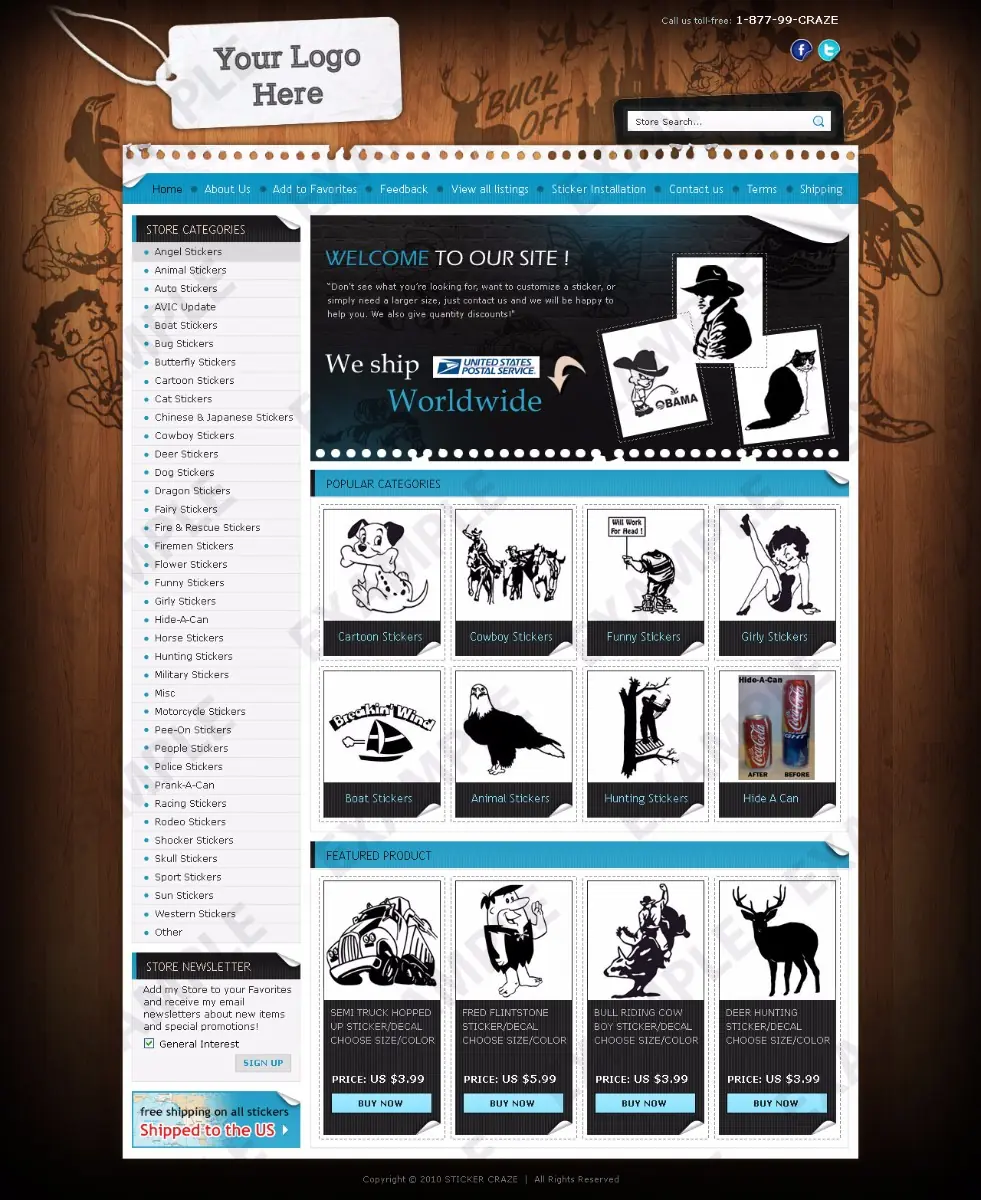 Camicero store design #1254 — premade eBay design preview