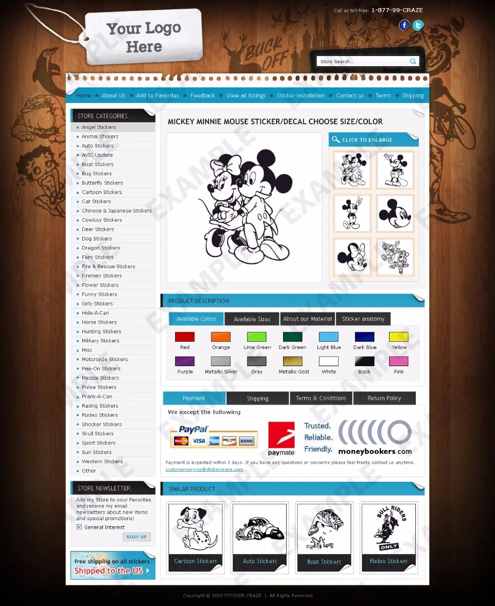 Camicero listing template #1254 — premade eBay design preview