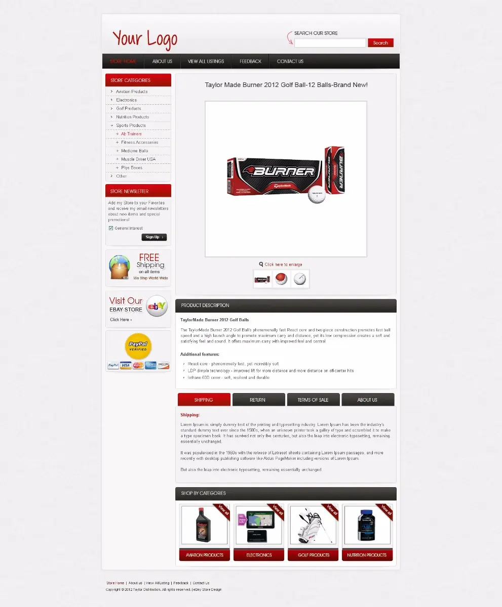 Nfly listing template #1334 — premade eBay design preview